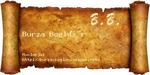 Burza Boglár névjegykártya